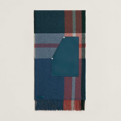 HERMES お洒落マフラー カシミア Tartan Poches Cuir Appliquees 259150S 03_thumbnail_20?